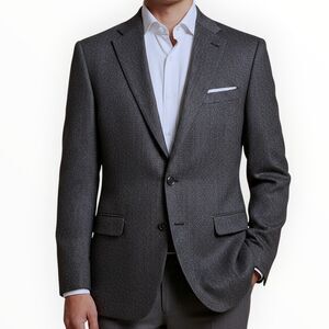 TOMMY HILFIGER Mens Blazer Sport Coat Two Button Jacket 44R Gray Wool Blend